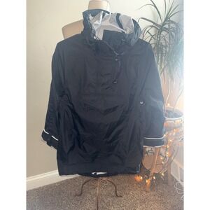 Lululemon Anorak Jacket Black Hooded Lightweight Packable Rain Sportswear  S M